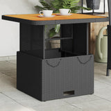 vidaXL Tuintafel 80x80x71 cm poly rattan en acaciahout zwart