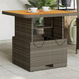 vidaXL Tuintafel 80x80x71 cm poly rattan en acaciahout zwart