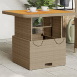 vidaXL Tuintafel 80x80x71 cm poly rattan en acaciahout zwart