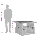vidaXL Tuintafel 80x80x71 cm poly rattan en acaciahout zwart