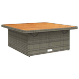 vidaXL Tuintafel 80x80x71 cm poly rattan en acaciahout zwart