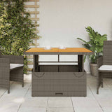 vidaXL Tuintafel 80x80x71 cm poly rattan en acaciahout zwart