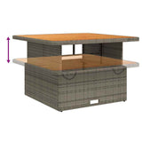 vidaXL Tuintafel 80x80x71 cm poly rattan en acaciahout zwart