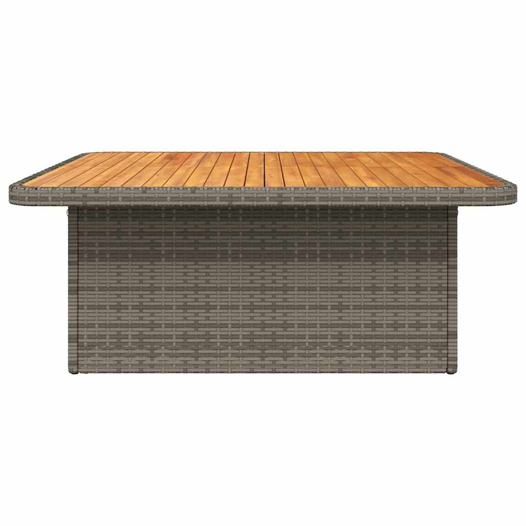 vidaXL Tuintafel 80x80x71 cm poly rattan en acaciahout zwart
