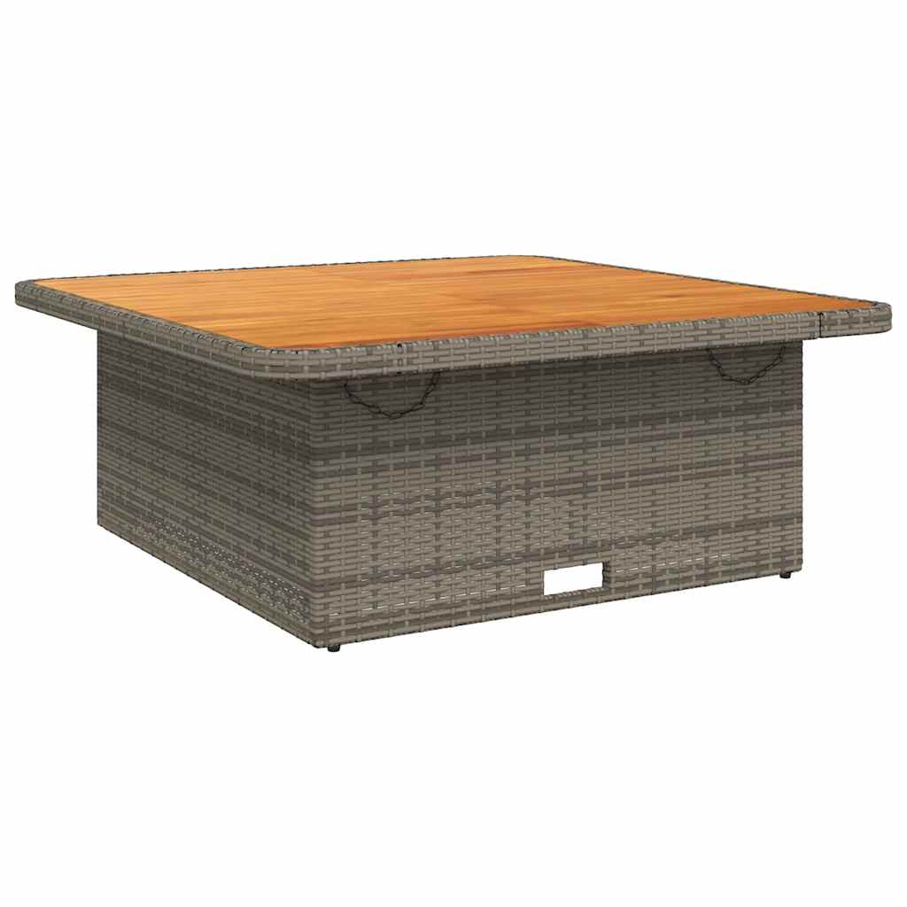 vidaXL Tuintafel 80x80x71 cm poly rattan en acaciahout zwart