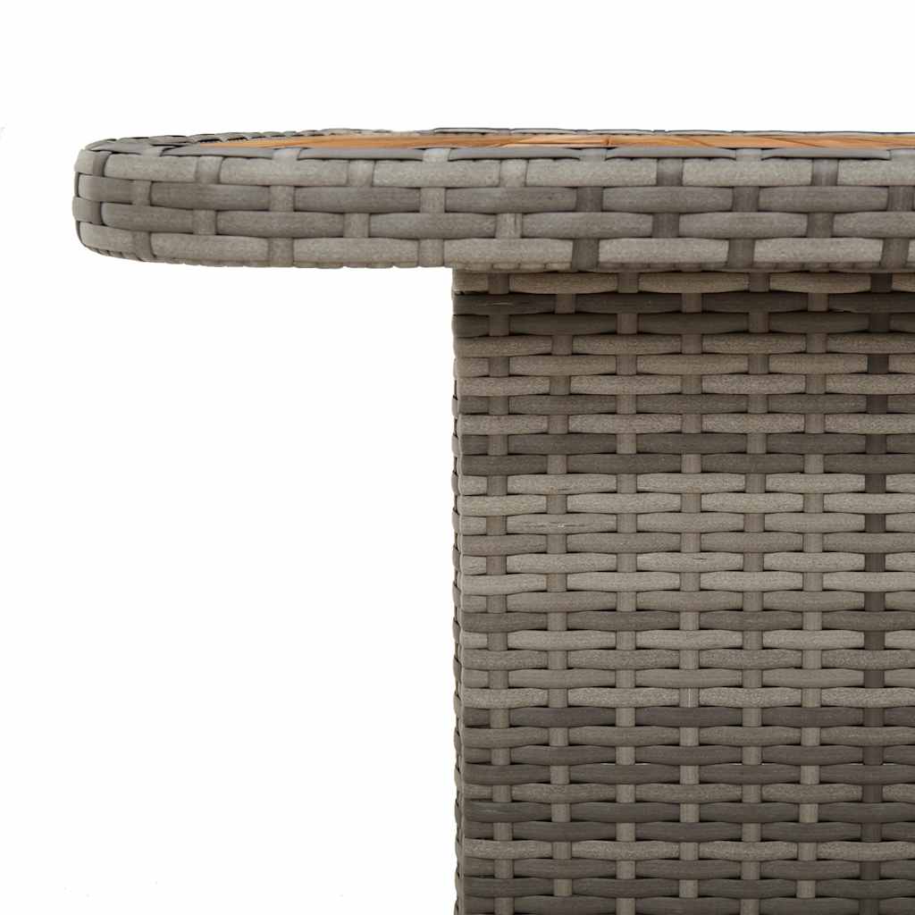 vidaXL Tuintafel 80x80x71 cm poly rattan en acaciahout zwart