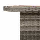 vidaXL Tuintafel 80x80x71 cm poly rattan en acaciahout zwart