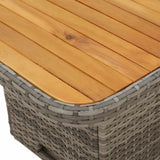 vidaXL Tuintafel 80x80x71 cm poly rattan en acaciahout zwart