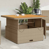 vidaXL Tuintafel 80x80x71 cm poly rattan en acaciahout zwart