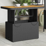 vidaXL Tuintafel 80x80x71 cm poly rattan en acaciahout zwart