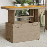 vidaXL Tuintafel 80x80x71 cm poly rattan en acaciahout zwart