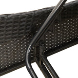 vidaXL Ligbed met kussen 60x205x73 cm poly rattan zwart