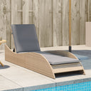 vidaXL Ligbed met kussen 60x205x73 cm poly rattan zwart