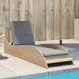 vidaXL Ligbed met kussen 60x205x73 cm poly rattan zwart