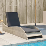 vidaXL Ligbed met kussen 60x205x73 cm poly rattan zwart