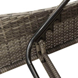 vidaXL Ligbed met kussen grijs 60x205x73 cm poly rattan
