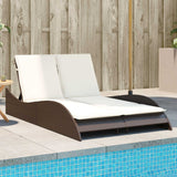 vidaXL Ligbed met kussen 60x205x73 cm poly rattan zwart
