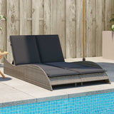 vidaXL Ligbed met kussen 60x205x73 cm poly rattan zwart