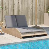 vidaXL Ligbed met kussen 60x205x73 cm poly rattan zwart
