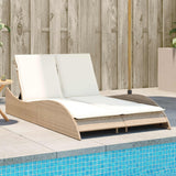 vidaXL Ligbed met kussen 60x205x73 cm poly rattan zwart