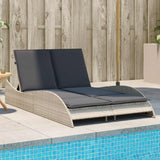 vidaXL Ligbed met kussen 60x205x73 cm poly rattan zwart