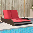 vidaXL Ligbed met kussens grijs 114x205x73 cm poly rattan