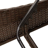 vidaXL Ligbed met kussens grijs 114x205x73 cm poly rattan