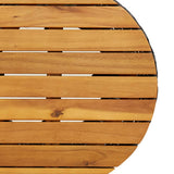 vidaXL Tuinbijzettafel trommelvormig poly rattan en massief hout zwart