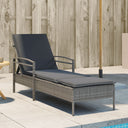 vidaXL Ligbed met kussen 63x200x81 cm poly rattan zwart