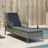 vidaXL Ligbed met kussen 63x200x81 cm poly rattan zwart