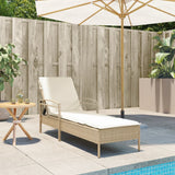 vidaXL Ligbed met kussen 63x200x81 cm poly rattan zwart