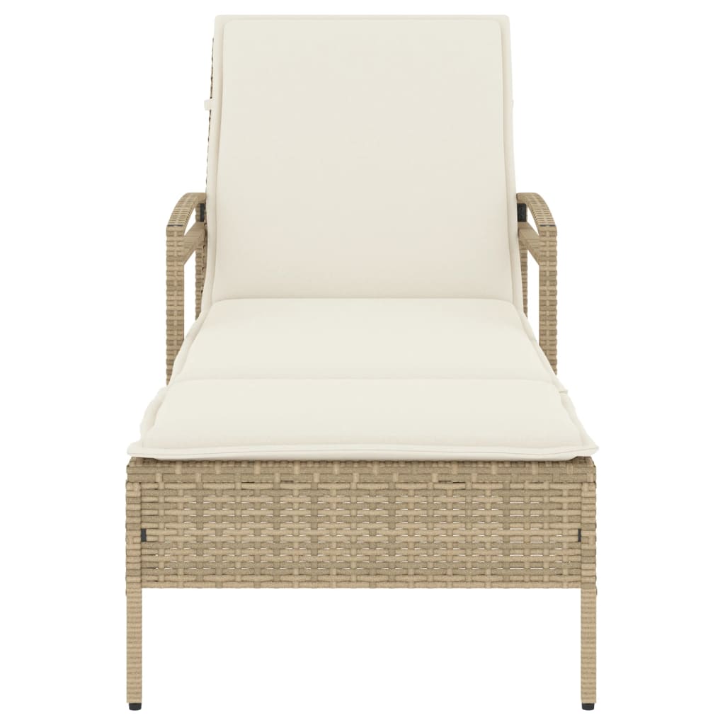 vidaXL Ligbed met kussen 63x200x81 cm poly rattan zwart