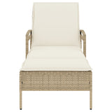 vidaXL Ligbed met kussen 63x200x81 cm poly rattan zwart