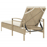 vidaXL Ligbed met kussen 63x200x81 cm poly rattan zwart