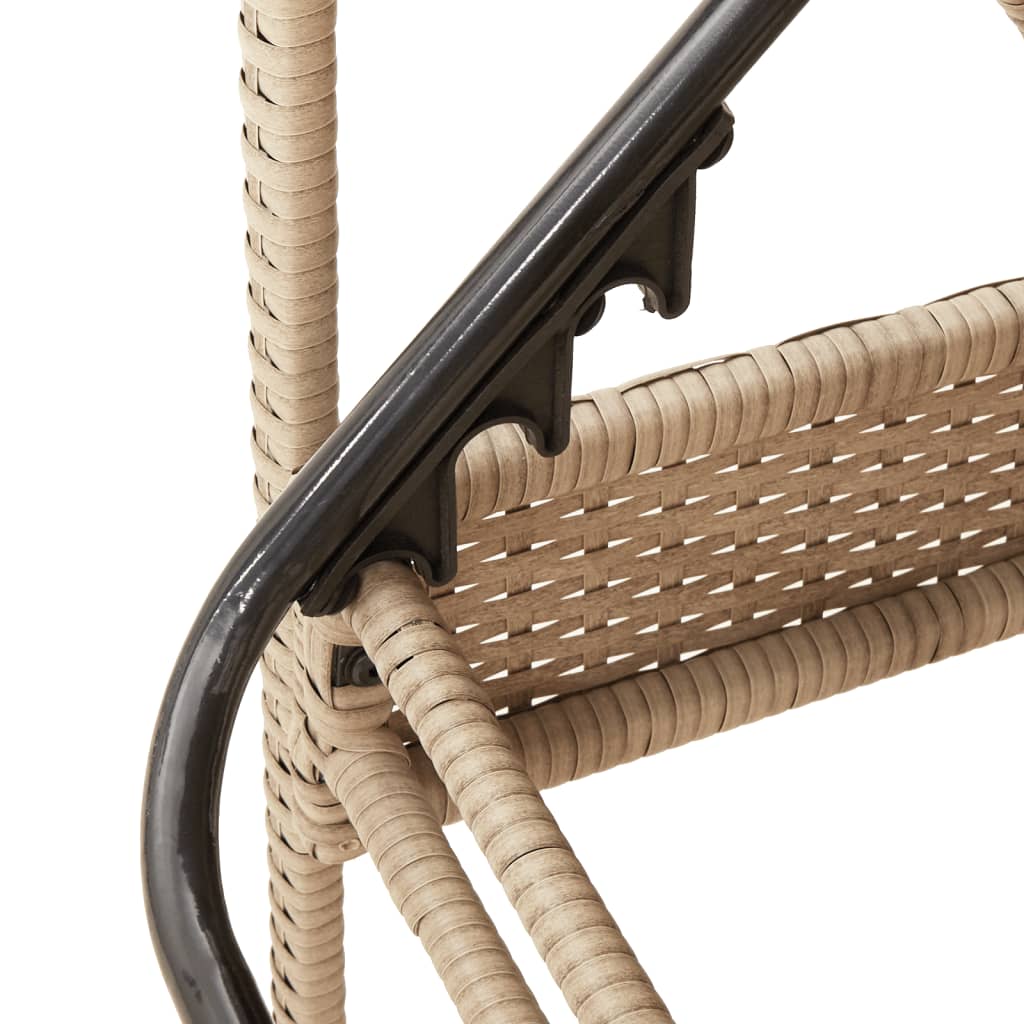 vidaXL Ligbed met kussen 63x200x81 cm poly rattan zwart