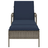 vidaXL Ligbed met kussen grijs 63x200x81 cm poly rattan (alleen VS)