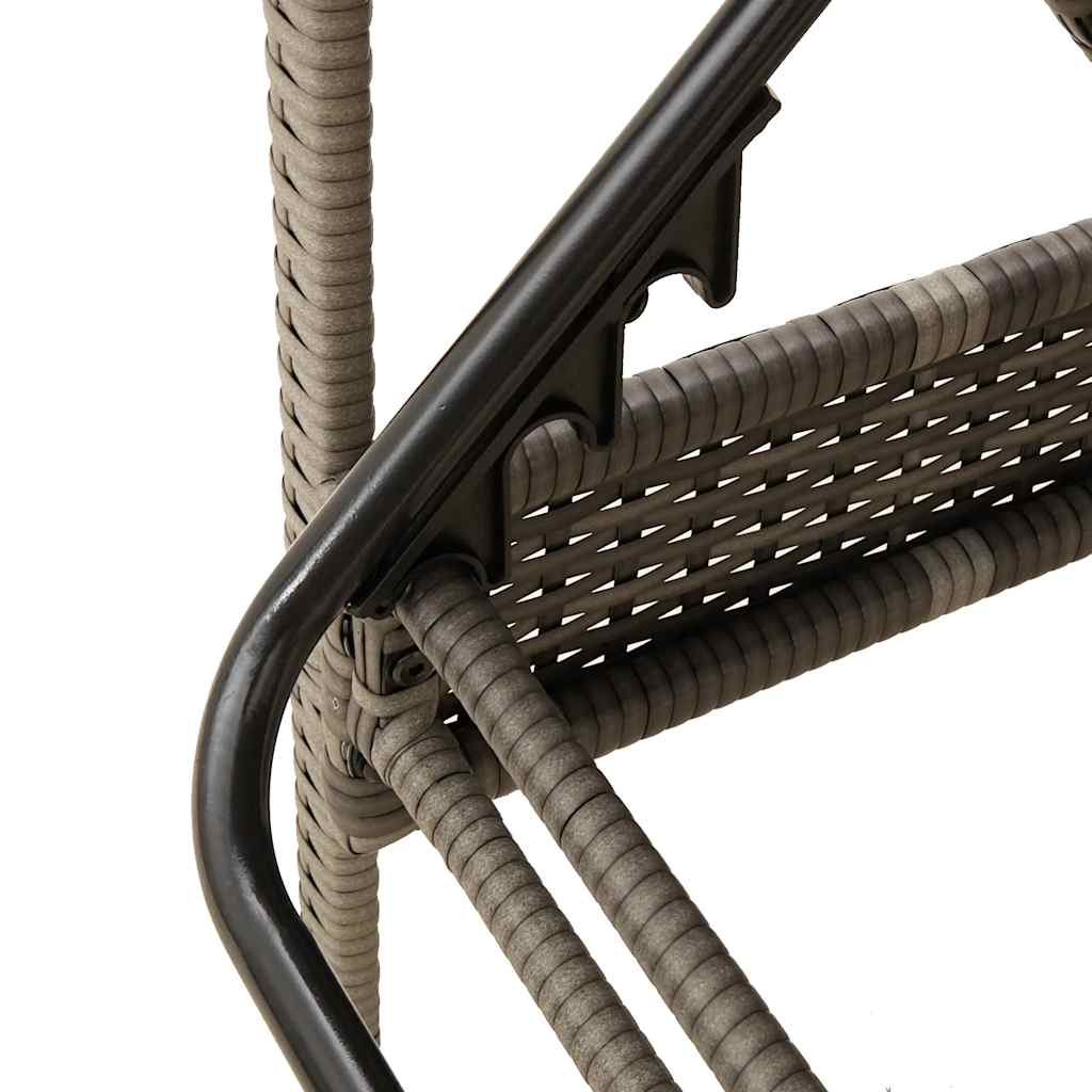 vidaXL Ligbed met kussen grijs 63x200x81 cm poly rattan (alleen VS)