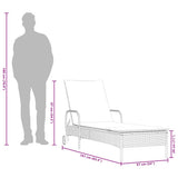 vidaXL Ligbed met wielen en kussen poly rattan zwart