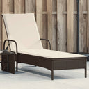 vidaXL Ligbed met wielen en kussen poly rattan zwart