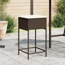 vidaXL Tuinbarkrukken met kussens 2 st poly rattan zwart