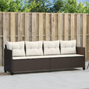 vidaXL Sun Lounger with Cushions Poly Rattan Black