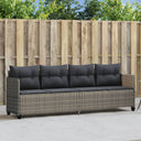 vidaXL Sun Lounger with Cushions Poly Rattan Black