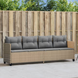 vidaXL Sun Lounger with Cushions Poly Rattan Black