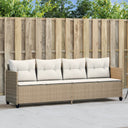 vidaXL Sun Lounger with Cushions Poly Rattan Black