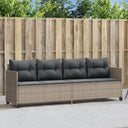 vidaXL Sun Lounger with Cushions Poly Rattan Black