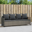 vidaXL Ligbed met kussens poly rattan zwart