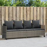 vidaXL Ligbed met kussens poly rattan zwart