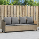 vidaXL Ligbed met kussens poly rattan zwart