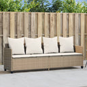 vidaXL Ligbed met kussens poly rattan zwart