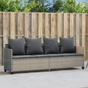 vidaXL Ligbed met kussens poly rattan zwart